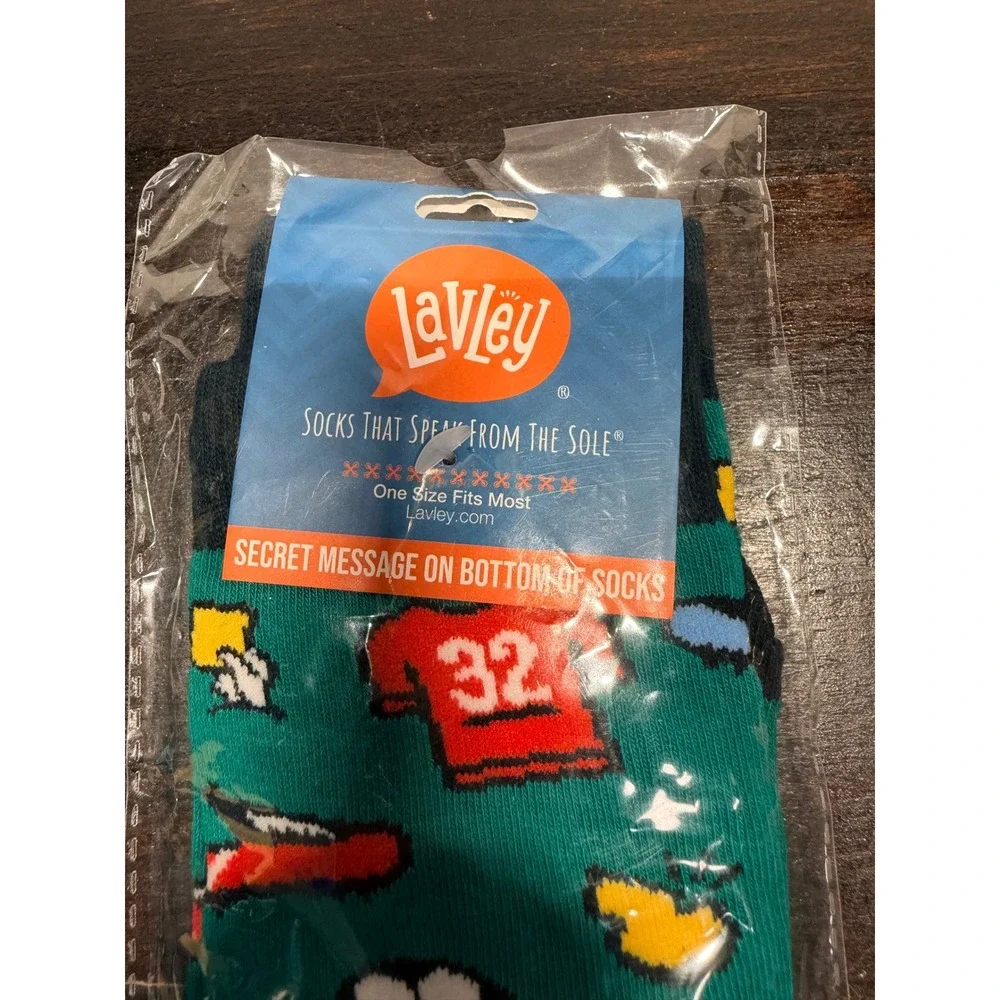 Lavley Mens Soccer Theme Socks One‎ Size Fits Most Green
